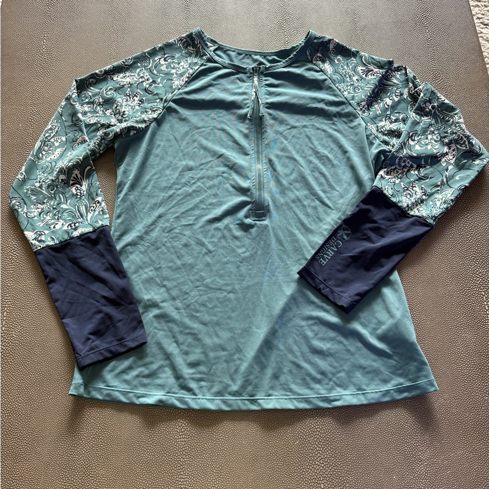 Carve Designs Teal and Navy Swim Coverup